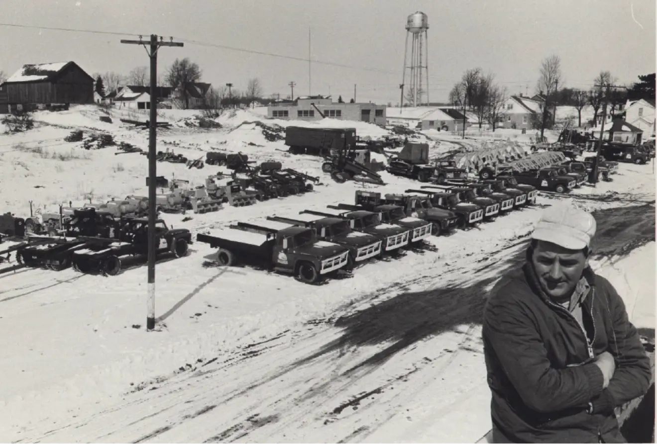 Dale Morgan Luis stands outside in the Brownsville Yard on a cold winter day.