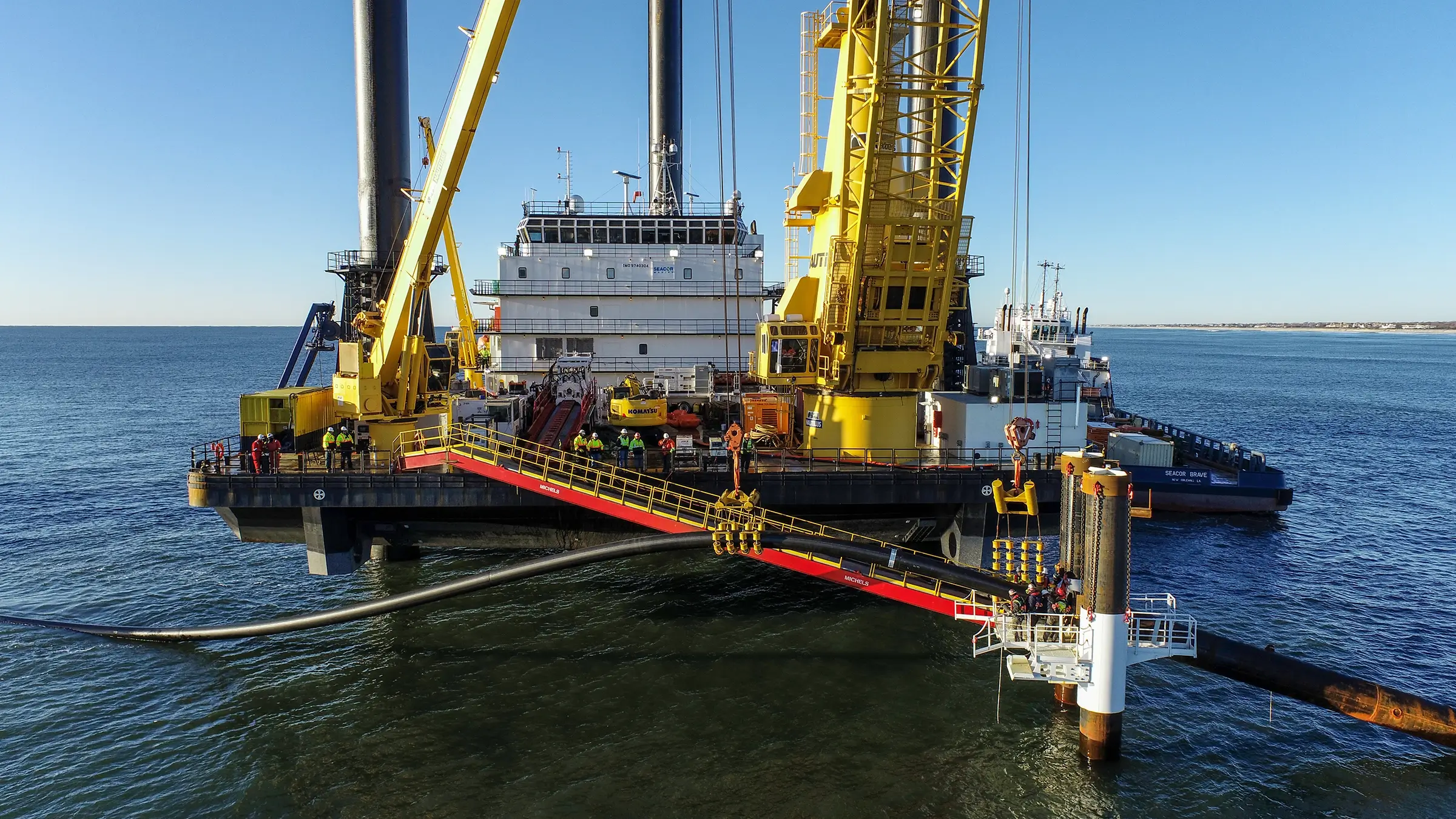 An offshore HDD site