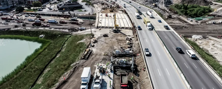 A large portion of US Hwy 41 under construction.