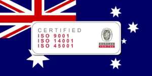 Australia Flag with ISO certification. 